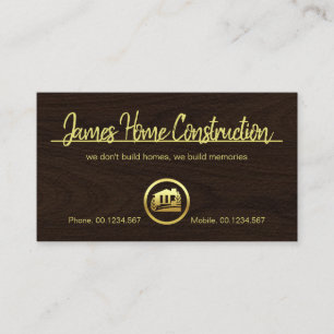 Minimalist Gold Line Brown Timber Business Card