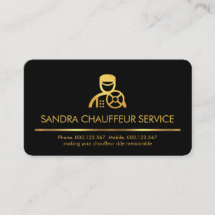 Minimalist Gold Line Chauffeur Service Business Card