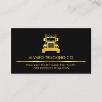 Minimalist Gold Line Truck Driver