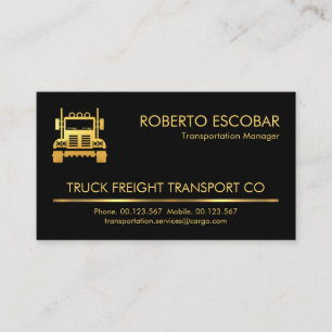 Minimalist Gold Line Trucking Business Card