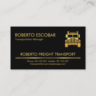 Minimalist Gold Line Trucking Business Card