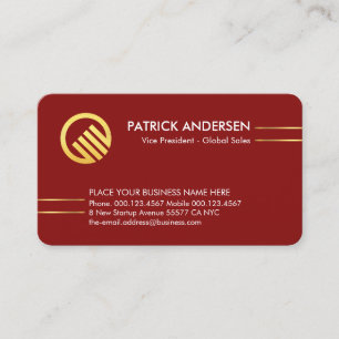 Minimalist Gold Lines CEO Founder Business Card