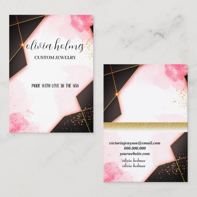 Minimalist Gold-Marbel Jewellery Business Card (Front/Back)