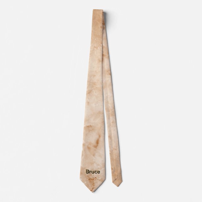 Minimalist Gold Marble Gold Monogram Tie (Front)