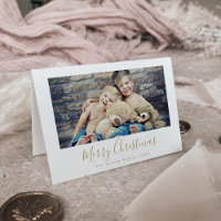 Minimalist Gold Merry Christmas Landscape Photo