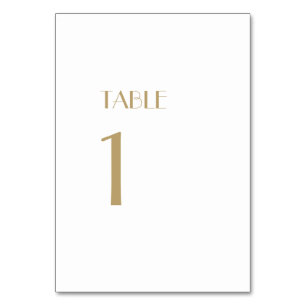 Minimalist Gold Modern Art Deco Table Numbers Sign