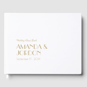 Minimalist Gold Modern Art Deco Wedding Guest Book
