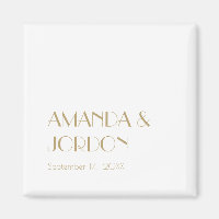 Minimalist Gold Modern Art Deco Wedding Magnet
