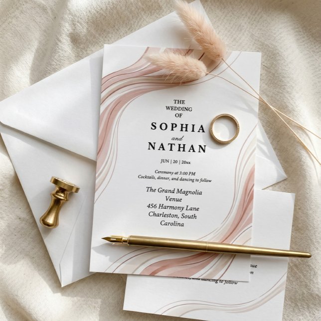 Minimalist Gold Monogram Elegant Modern Script  Invitation (Creator Uploaded)