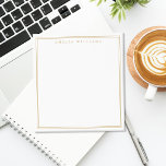 Minimalist Gold Monogram Two Border Notepad<br><div class="desc">Create your own personalized notepads with gold elegant chic typography monogram name and two border line design.</div>
