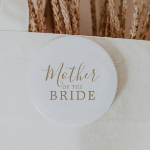 Minimalist Gold Mother of the Bride Bridal Shower 6 Cm Round Badge
