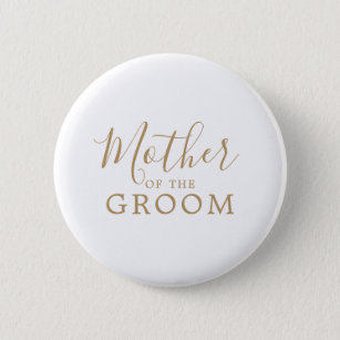 Minimalist Gold Mother of the Groom Bridal Shower 6 Cm Round Badge