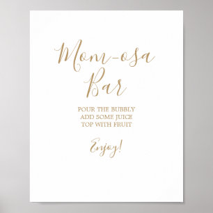 Minimalist Gold Mum-osa Bar Sign