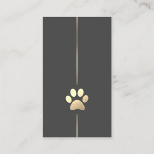 Minimalist Gold Paw Print Business Card