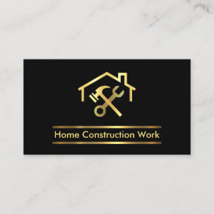 Minimalist Gold Placard Lines Building Business Card