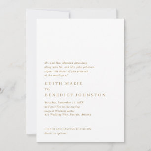 Minimalist Gold QR Code Modern Wedding Invitation