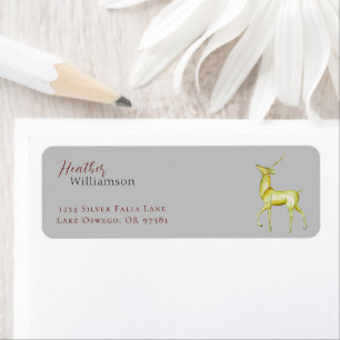 Minimalist Gold Reindeer Christmas Holiday