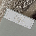 Minimalist Gold Return Address Label<br><div class="desc">These minimalist gold return address labels are perfect for a simple wedding. The modern romantic design features classic gold and white typography paired with a rustic yet elegant calligraphy with vintage hand lettered style. Customisable in any colour. Keep the design simple and elegant, as is, or personalise it by adding...</div>