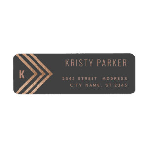 Minimalist gold rose geometrical monogram