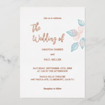 Minimalist gold/rose gold Foil Wedding Invitation