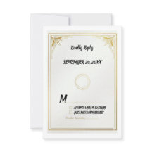 Minimalist Gold RSVP Card Elegant Wedding Response