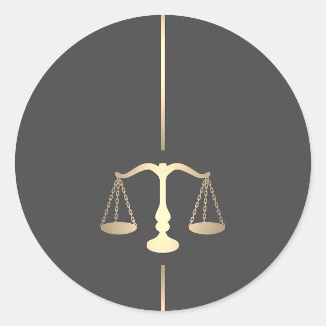 Minimalist Gold Scale Of Justice Symbol Sticker (Front)