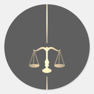 Minimalist Gold Scale Of Justice Symbol Sticker