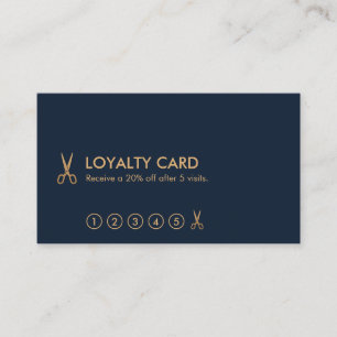 Minimalist Gold Scissors Hair Stylist Loyalty Card
