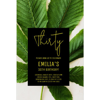 Minimalist Gold Script | Thirtieth Birthday