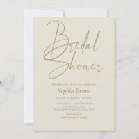 Minimalist Gold Silver Ash White Bridal Shower