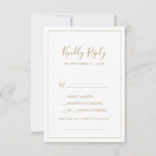 Minimalist Gold Song Request RSVP Card