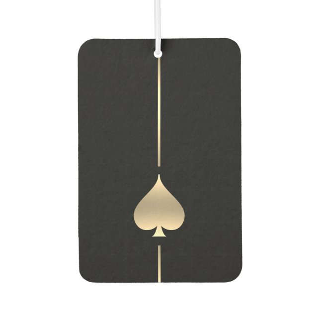 Minimalist Gold Spade Symbol Car Air Freshener (Front)