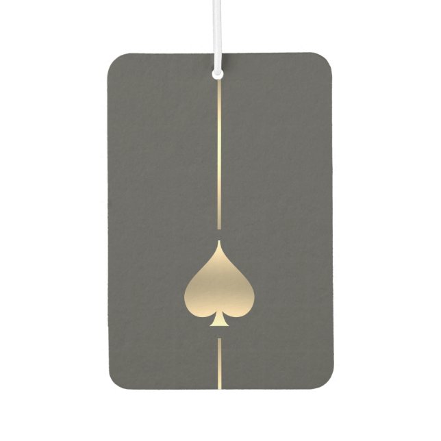 Minimalist Gold Spade Symbol Car Air Freshener (Front)