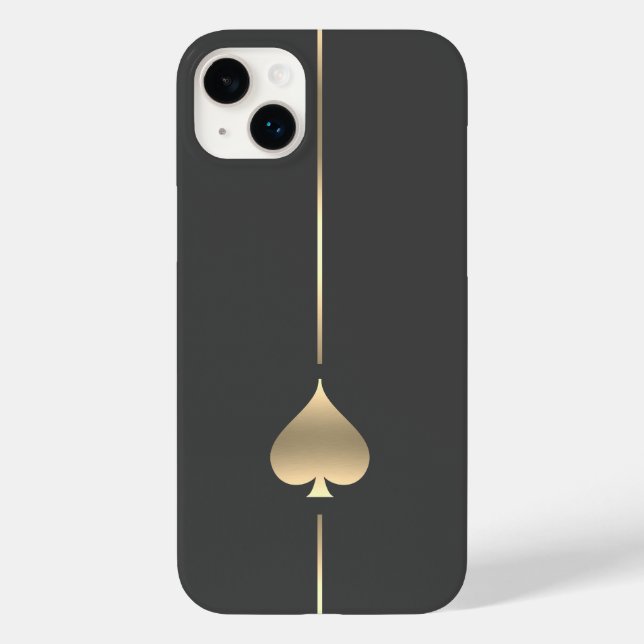 Minimalist Gold Spade Symbol iPhone Case (Back)