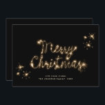 Minimalist Gold Sparkle Lights Black Christmas Holiday Card<br><div class="desc">For further customisation,  please click the "customise further" link and use our design tool to modify this template. Feel free to contact me if you need any help or new item. I respond soon.</div>
