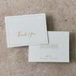 Minimalist Gold Thank You Card<br><div class="desc">This minimalist gold thank you card is perfect for a simple wedding. The modern romantic design features classic gold and white typography paired with a rustic yet elegant calligraphy with vintage hand lettered style. Customisable in any colour. Keep the design simple and elegant, as is, or personalise it by adding...</div>
