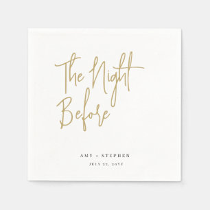 Minimalist Gold the Night Before Rehearsal Dinner Napkin