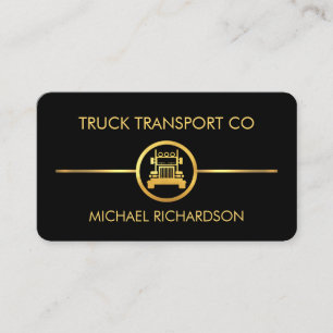 Minimalist Gold Truck Line Business Card