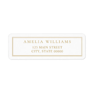 Minimalist Gold Two Border Return Address