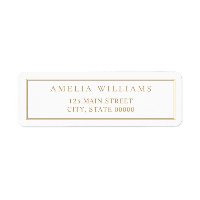 Minimalist Gold Two Border Return Address (Front)