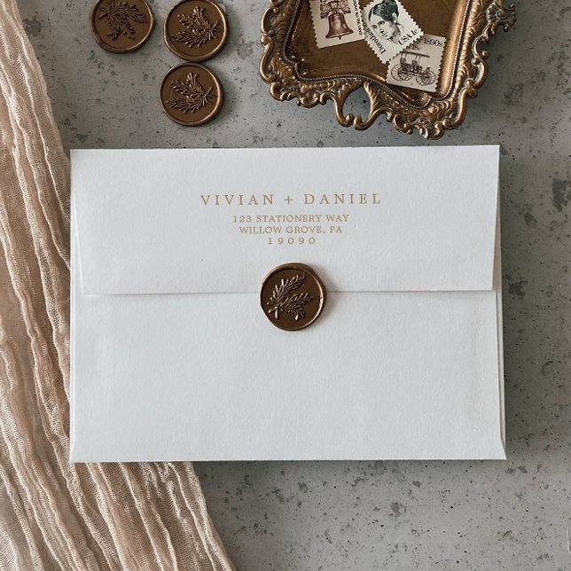 Minimalist Gold Typography Wedding Invitation Envelope (Creator Uploaded)