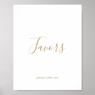 Minimalist Gold Wedding Favours Sign