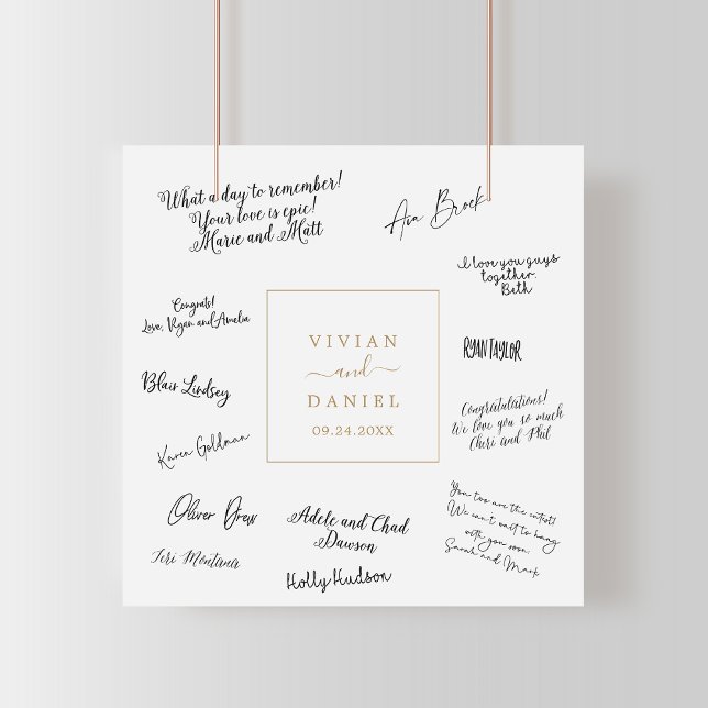 Minimalist Gold Wedding Guest Signing Poster (Creator Uploaded)