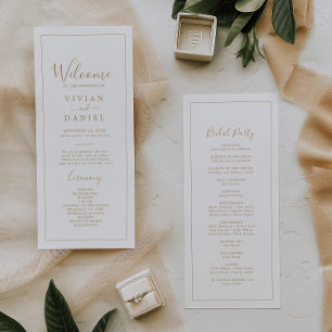 Minimalist Gold Wedding Program Programme