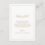 Minimalist Gold Wedding Wishing Well Card<br><div class="desc">This minimalist gold wedding wishing well card is perfect for a simple wedding. The modern romantic design features classic gold and white typography paired with a rustic yet elegant calligraphy with vintage hand lettered style. Customisable in any colour. Keep the design simple and elegant, as is, or personalise it by...</div>