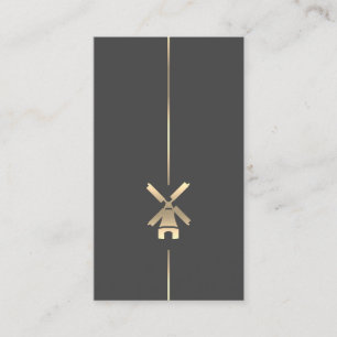 Minimalist Gold Windmill Business Card