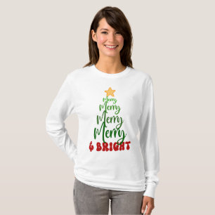 Minimalist Gold Yellow Red Cute Christmas Holiday  T-Shirt