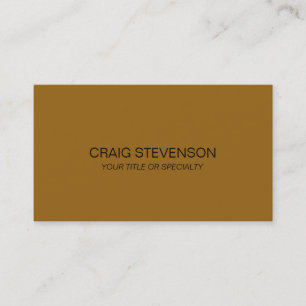 Minimalist Golden Brown Plain Business Card