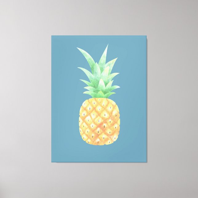 Minimalist Golden Pineapple Canvas Print (Front)