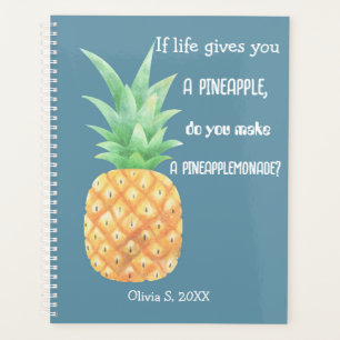 Minimalist Golden Pineapple Personalised Planner